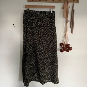 orange creek Black Floral Maxi Skirt
